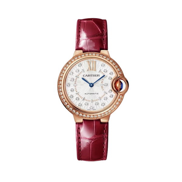 BALLON BLEU DE CARTIER 33 MM ROSE GOLD WITH MATT SILVER STAMPED SUNRAY DIAL