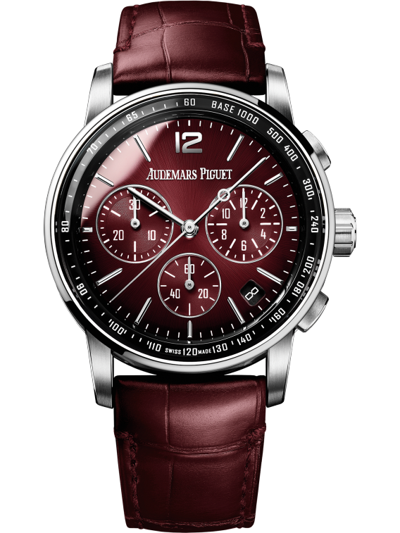Code 11.59 by Audemars Piguet 41mm Burgundy Alligator Strap Smoked Burgundy Lacquered Dial With Sunburst Pattern 18-Carat White Gold Case