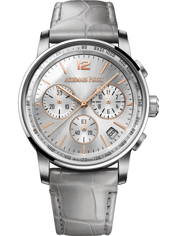Code 11.59 by Audemars Piguet 41mm Grey Alligator Strap Grey Lacquered Dial With Sunray Pattern Base White Gold Gezel