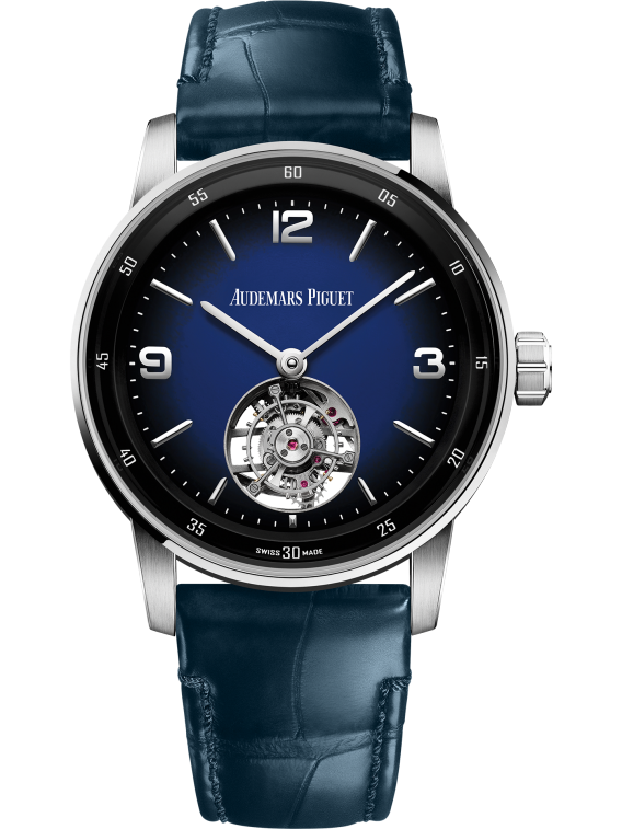 Code 11.59 by Audemars Piguet 41mm Blue Alligator Strap Smoked Blue Enamel Dial 18-Carat White Gold Case