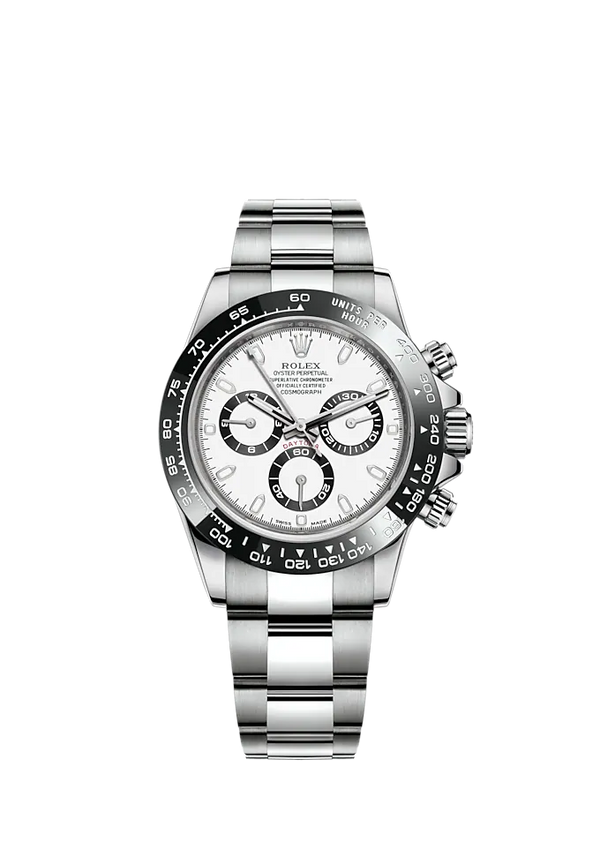 Cosmograph Daytona 40MM Oyster Bracelet White Dial Black Cerachrom Bezel With Tachymetric Scale