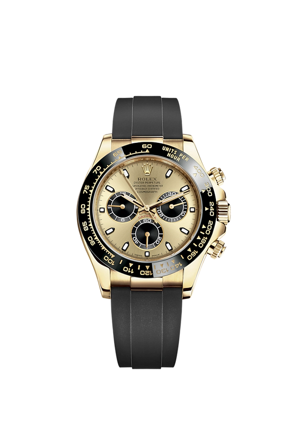Cosmograph Daytona  40MM Oysterflex Bracelet 18 CT Yellow Gold With a Golden and Black Dial Black Cerachrom Bezel