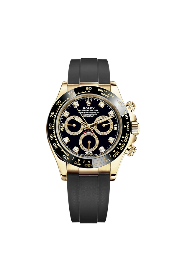 Cosmograph Daytona 40MM Cosmograph Daytona Oysterflex Bracelet Black and Diamond-Set Dial Black Cerachrom Bezel With Tachymetric Scale
