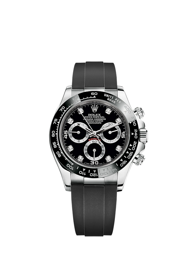 Cosmograph Daytona 40MM Oysterflex Bracelet Black and Diamond-Set Dial Black Cerachrom Bezel With Tachymetric Scale