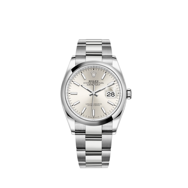 Datejust 36 36mm Oystersteel Oyster Bracelet Silver Dial Domed Bezel