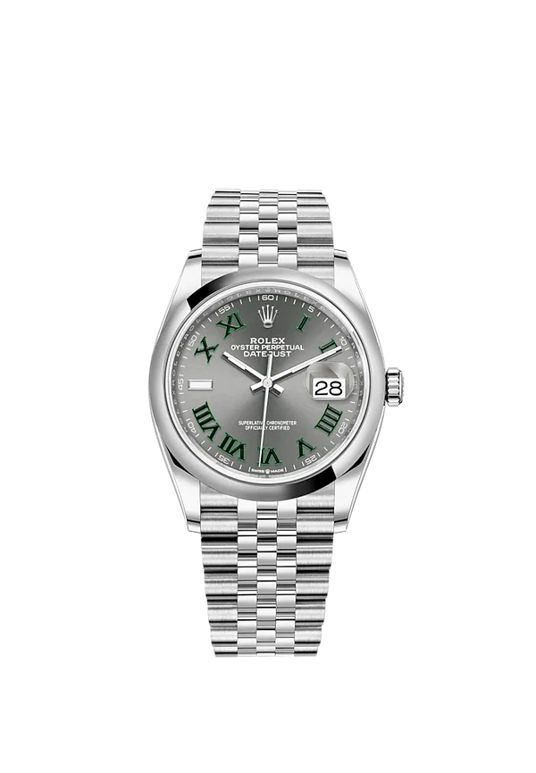 Datejust 36 36mm Oystersteel Jubilee Bracelet with Slate Dial Domed Bezel