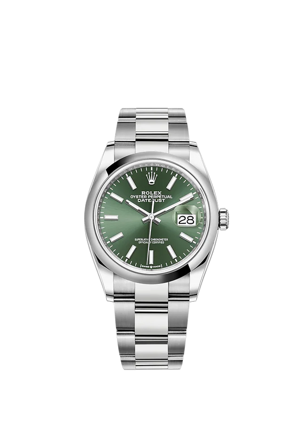 Datejust 36 36mm Oystersteel Oyster Bracelet Mint Green Dial Domed Bezel