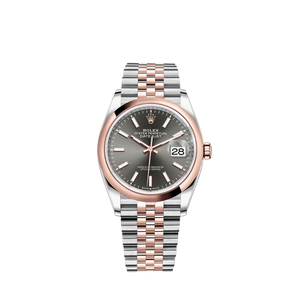 Datejust 36 36mm Oystersteel and Everose Gold Jubilee Bracelet Slate Dial Domed Bezel