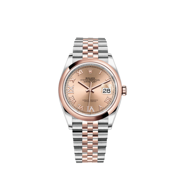 Datejust 36 36mm Oystersteel and Everose Gold Jubilee Bracelet Rosé Diamond-set Dial Domed Bezel