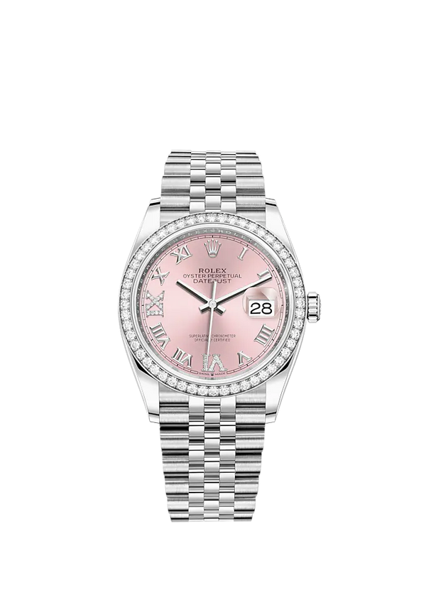 Datejust 36 36mm Oystersteel Jubilee Bracelet and White Gold with Pink Diamond-Set Dial Diamond-Set Bezel