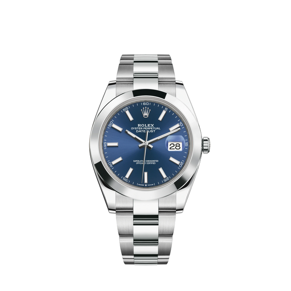 Datejust 41 41mm Oyster Bracelet Oystersteel with Bright Blue Dial Oystersteel Bezel
