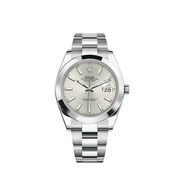 Datejust 41 41mm Oyster Bracelet Oystersteel with Silver Dial Oystersteel Bezel