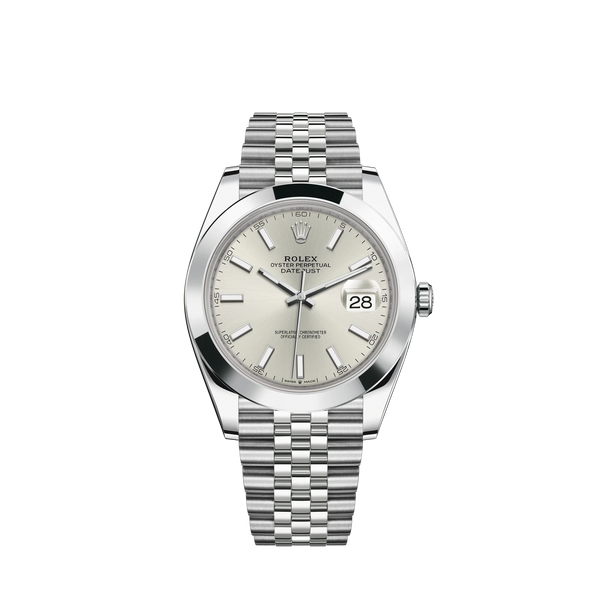 Datejust 41 41mm Jubilee Bracelet Oystersteel with Silver Dial Oystersteel Bezel