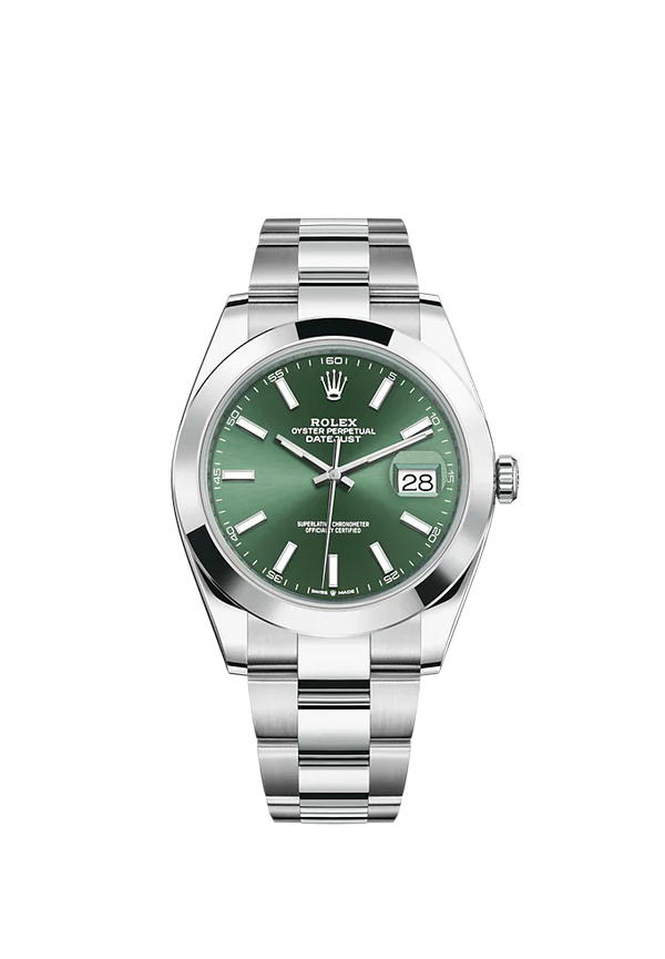 Datejust 41 41mm Oyster Bracelet Oystersteel with Mint Green Dial Oystersteel Bezel