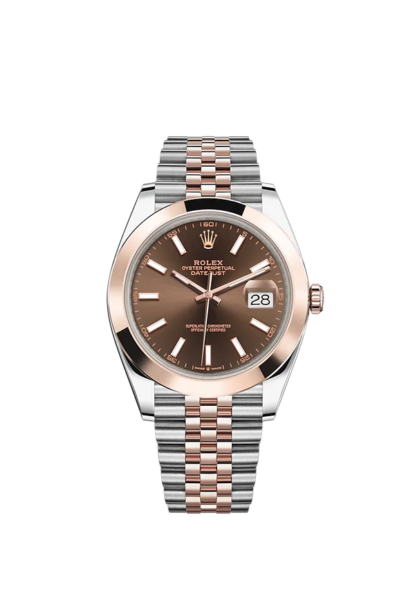 Datejust 41 41mm Jubilee Bracelet Oystersteel and Everose Gold with Chocolate Dial Everose Gold Bezel