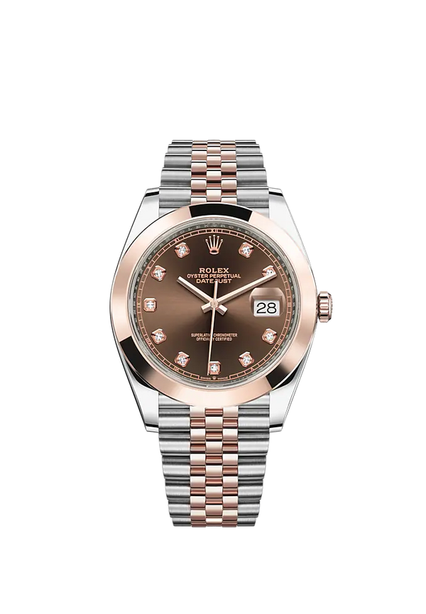 Datejust 41 41mm Jubilee Bracelet Oystersteel and Everose Gold with Chocolate Diamond-Set Dial Everose Gold Bezel