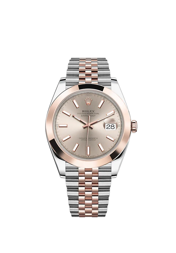 Datejust 41 41mm Jubilee Bracelet Oystersteel and Everose Gold with Sundust Dial Everose Gold Bezel