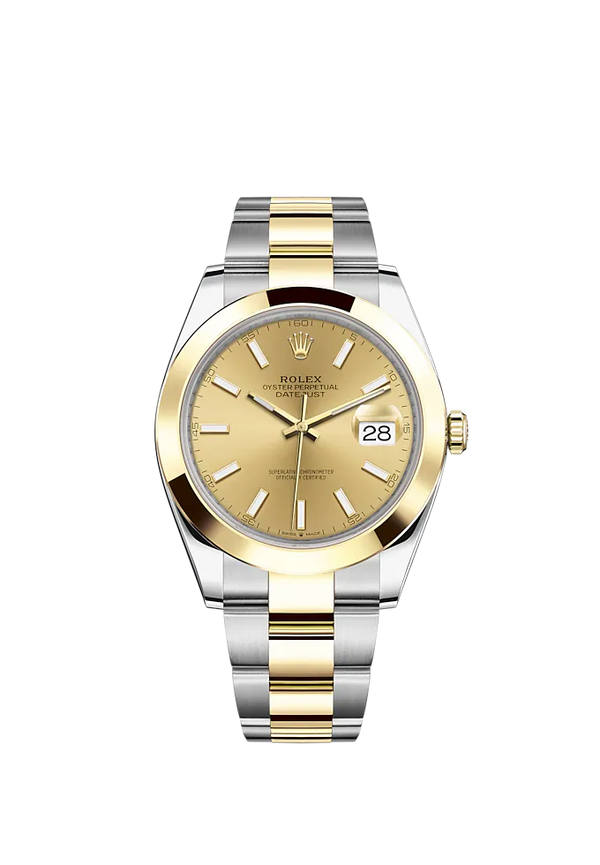 Datejust 41 41mm Oyster Bracelet Oystersteel and Yellow Gold with Champagne-Colour Dial Yellow Gold Bezel
