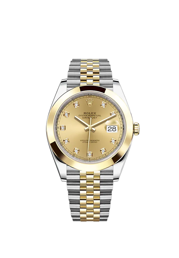 Datejust 41 41mm Jubilee Bracelet Oystersteel and Champagne-Colour Diamond-Set Dial Yellow Gold Bezel