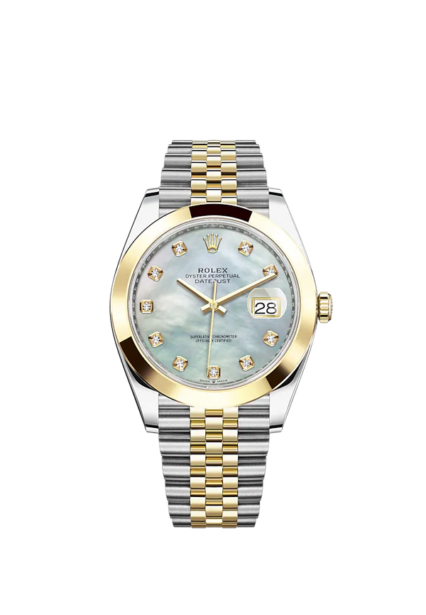 Datejust 41 41mm Jubilee Bracelet Oystersteel and Yellow Gold with White Mother-Of-Pearl Diamond-Set Dial Yellow Gold Bezel