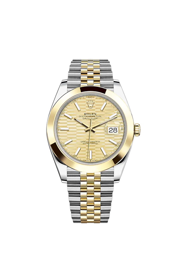 Datejust 41 41mm Jubilee Bracelet Oystersteel and Yellow Gold with Golden Fluted-Motif Dial Yellow Gold Bezel