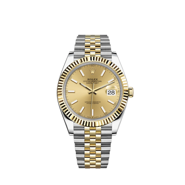 Datejust 41 41mm Jubilee Bracelet Oystersteel and Yellow Gold with Champagne-Colour Dial Fluted Bezel