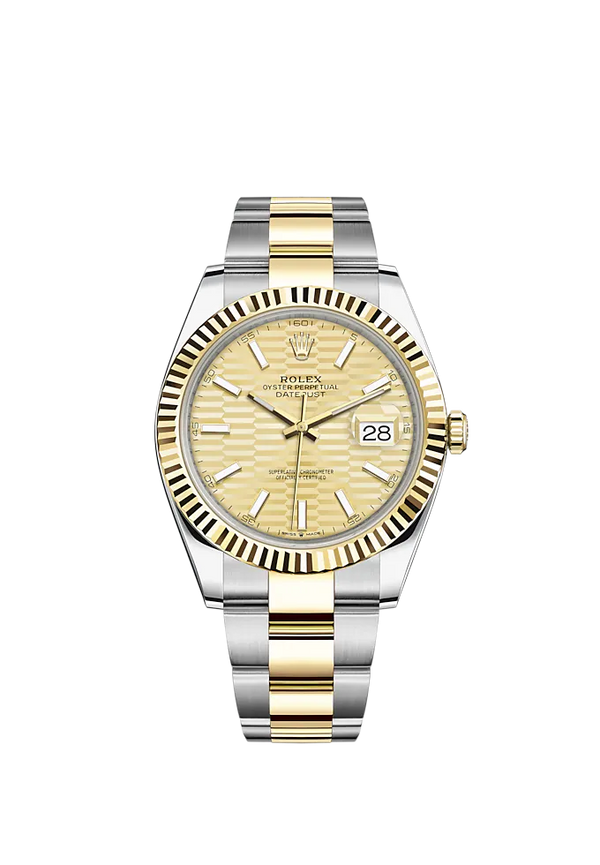 Datejust 41 41mm Oyster Bracelet Oystersteel and Yellow Gold with Golden Fluted-Motif Dial Fluted Bezel