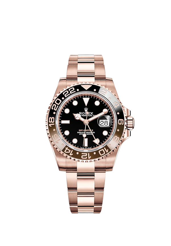 GMT-Master II 40mm Oyster Bracelet and 18 CT Everose Gold with Black Dial 24-Hour Rotatable Bezel