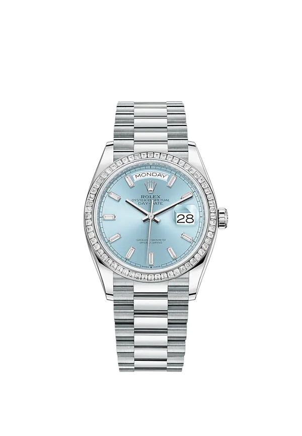 Day-Date 36mm President Bracelet with Ice Blue Diamond-Set Dial Diamond-Set Bezel