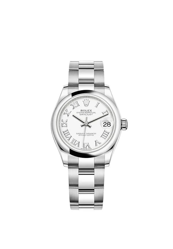 Datejust 31 31mm Oyster Bracelet Oystersteel with White Dial Oystersteel Bezel
