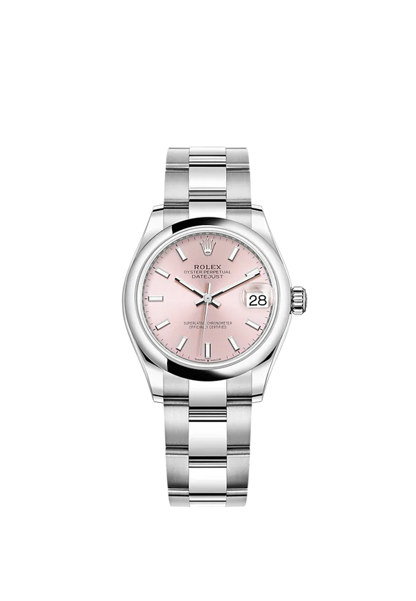 Datejust 31 31mm Oyster Bracelet Oystersteel with Pink Dial Oystersteel Bezel