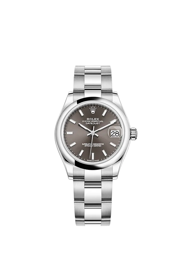 Datejust 31 31mm Oyster Bracelet Oystersteel with Dark Grey Dial Oystersteel Bezel