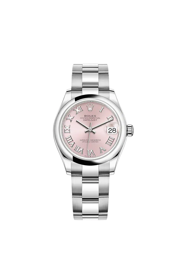 Datejust 31 31mm Oyster Bracelet Oystersteel with Pink Roman Dial Oystersteel Bezel