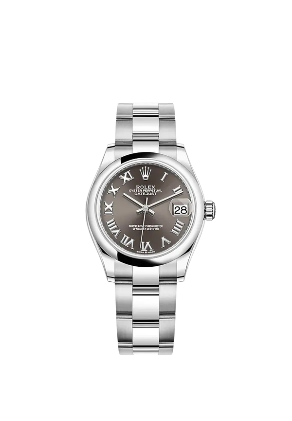Datejust 31 31mm Oyster Bracelet Oystersteel with Dark Grey Roman Dial Oystersteel Bezel