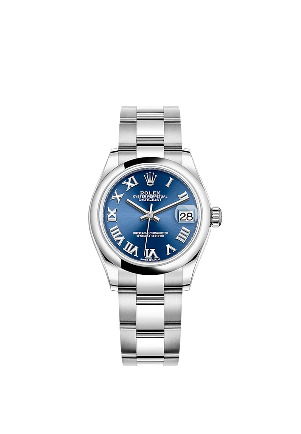 Datejust 31 31mm Oyster Bracelet Oystersteel with Bright Blue Dial Oystersteel Bezel