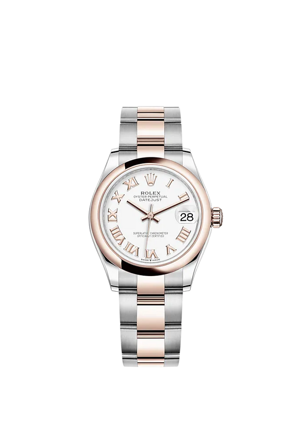 Datejust 31 31mm Oyster Bracelet Oystersteel and Everose Gold with White Dial Everose Gold Bezel
