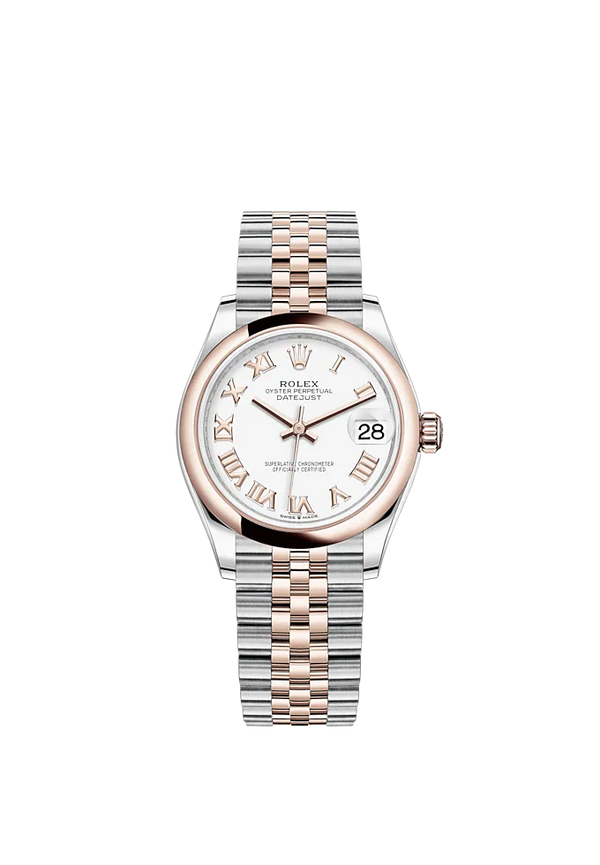 Datejust 31 31mm Jubilee Bracelet Oystersteel and Everose Gold with White Dial Everose Gold Bezel