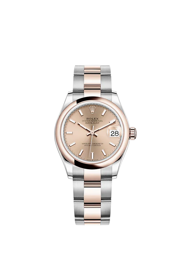 Datejust 31 31mm Oyster Bracelet Oystersteel and Everose Gold With The Color Dial Rosé Everose Bezel