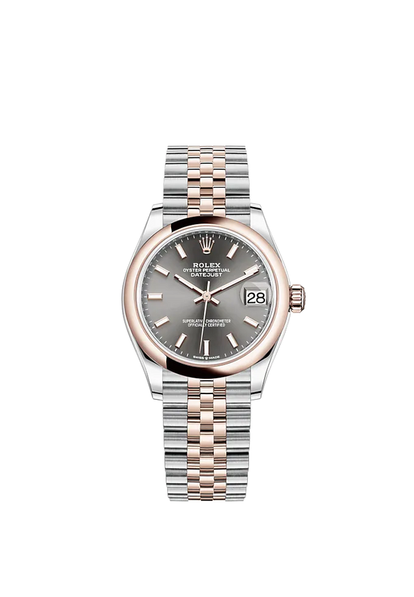 Datejust 31 31mm Oyster Jubilee Bracelet Oystersteel and Everose Gold with Slate Dial Everose Gold Bezel