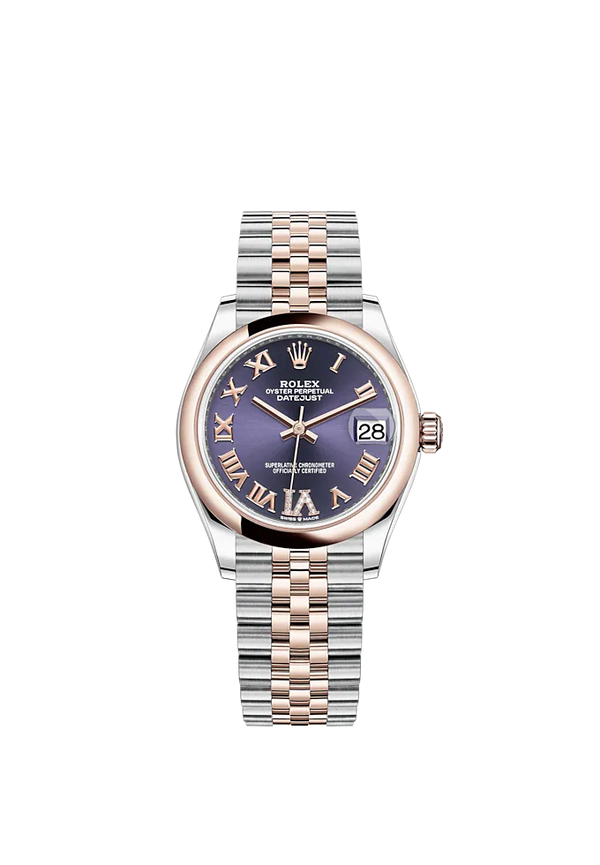 Datejust 31 31mm Jubilee Bracelet Oystersteel and Everose Gold with Aubergine Diamond Dial Everose Gold Bezel