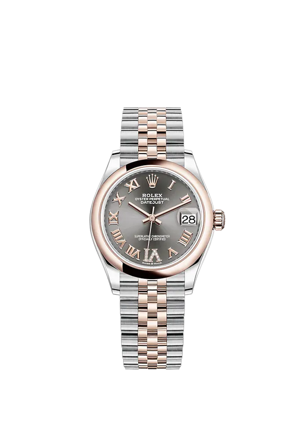 Datejust 31 31mm Jubilee Bracelet Oystersteel and Everose Gold with Slate Diamond Dial Everose Gold Bezel