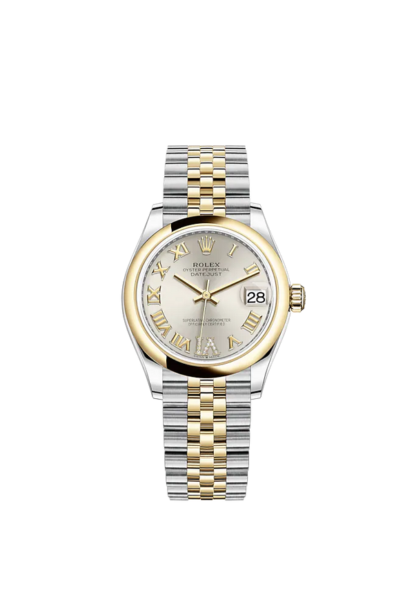 Datejust 31 31mm Jubilee Bracelet Oystersteel and Yellow Gold with Silver Diamond Dial Yellow Gold Bezel