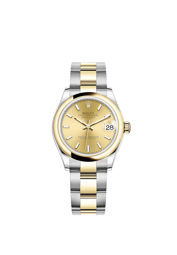 Datejust 31 31mm Oyster Bracelet Oystersteel and Yellow Gold with Champagne Colour Diamond-Set Dial with Yellow Gold Bezel