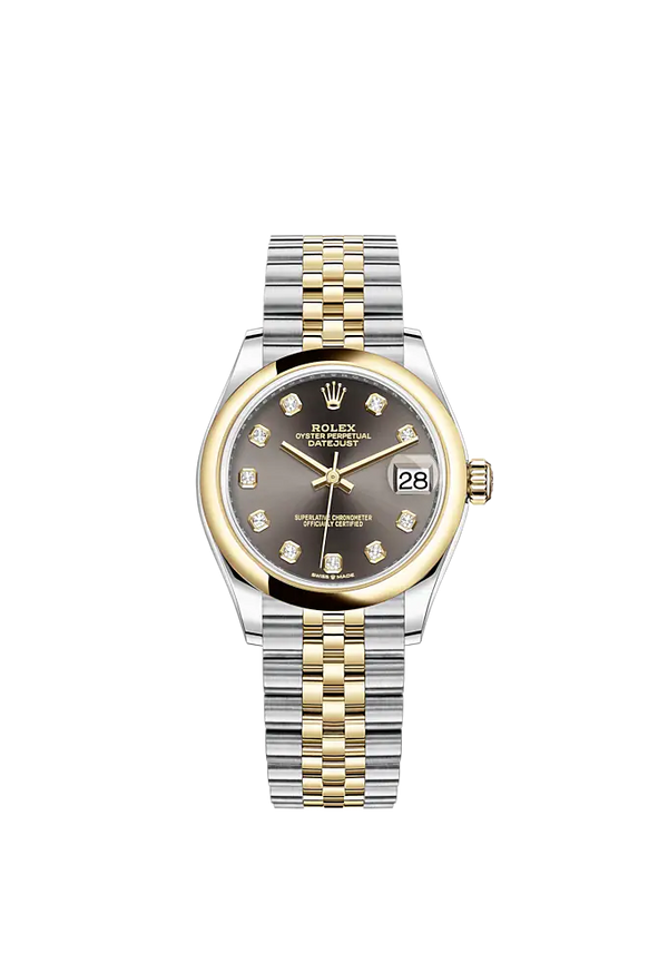 Datejust 31 31mm Jubilee Bracelet Oystersteel and Yellow Gold with Dark Grey Diamond-Set Dial Yellow Gold Bezel