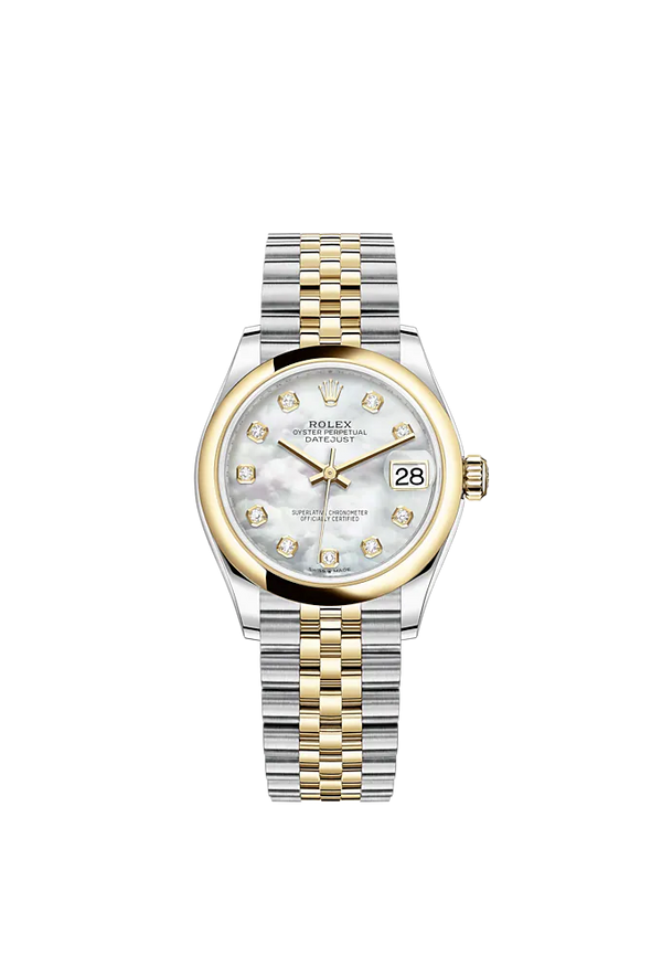 Datejust 31 31mm Jubilee Bracelet Oystersteel and Yellow Gold with White Mother-Of-Pearl Diamond-Set Dial Yellow Gold Bezel