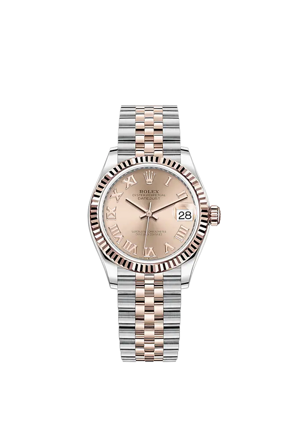Datejust 31 31mm Jubilee Bracelet Oystersteel and Everose Gold with Rosé-Colour Roman Dial Fluted Bezel