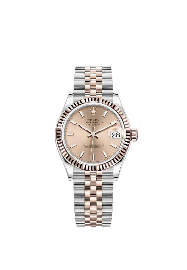 Datejust 31 31mm Jubilee Bracelet Oystersteel and Everose Gold with Rosé-Colour Dial Fluted Bezel