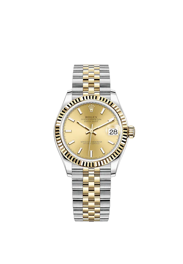 Datejust 31 31mm Jubilee Bracelet Oystersteel and Yellow Gold with Champagne-Colour Dial Fluted Bezel