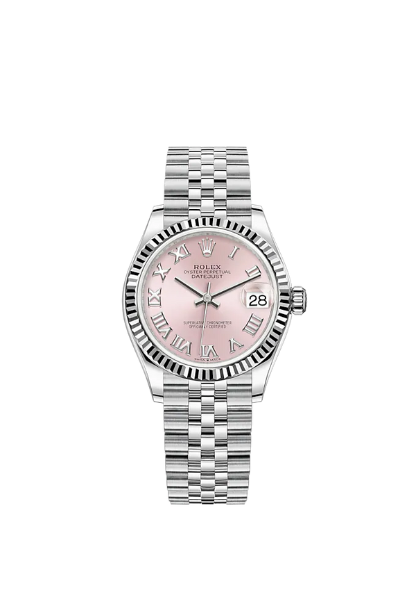 Datejust 31 31mm Jubilee Bracelet Oystersteel and White Gold with Pink Diamond Dial Fluted Bezel