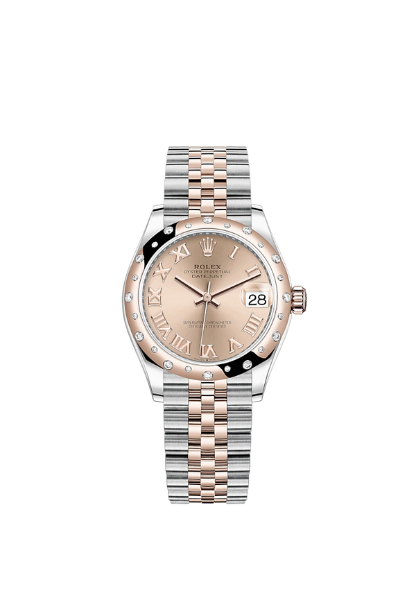 Datejust 31 31mm Jubilee Bracelet Oystersteel and Everose Gold Rosé-Colour Dial Diamond-Set Bezel